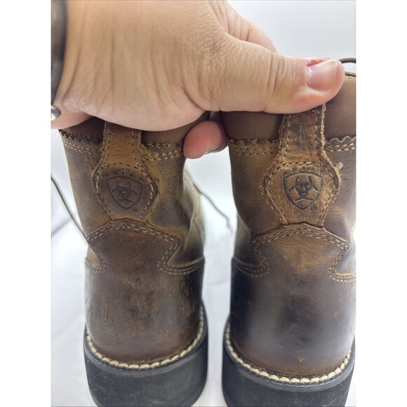 Ariat Women's 9B ProBaby Lacer Ankle Boot Leather Cowboy Driftwood Brown - Picture 12 of 12